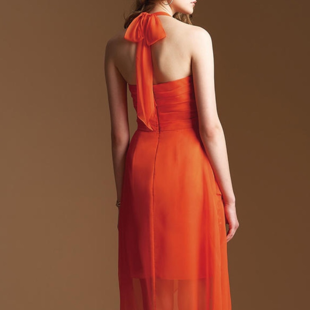 Chiffon hi low tie halter prom or wedding - Picture 4 of 11